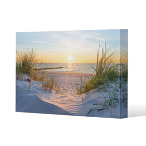 Sunset at the Baltic Sea Beach (Canvas Print) / 101 x 77 x 4cm