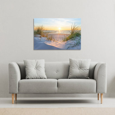 Sunset at the Baltic Sea Beach (Canvas Print) / 114 x 77 x 4cm
