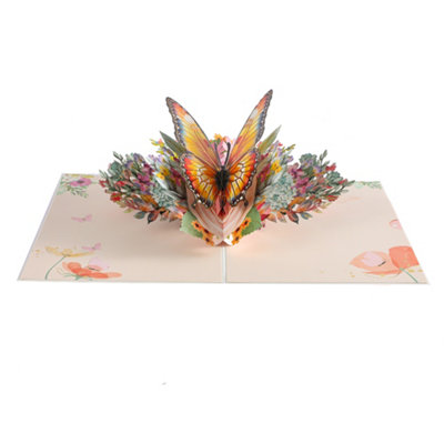 Sunset Glow Butterfly 3D Pop Up Greeting Card
