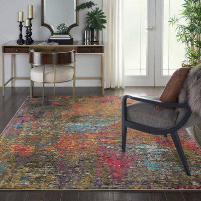 Sunset Graphic Abstract Modern Rug for Living Room Bedroom and Dining ...