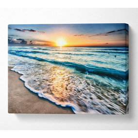 Sunset Ocean Movement Canvas Print Wall Art - Medium 20 x 32 Inches