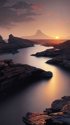 Sunset Over The Canyon- One Roll Digital Mural