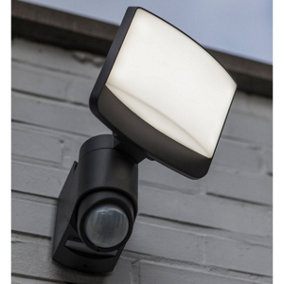SUNSHINE - CGC Grey Solar Flood Outdoor LED Wall Light With Motion Sensor