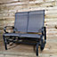 Suntime Havana Charcoal Grey Two Person Garden Glider Seat / Bench