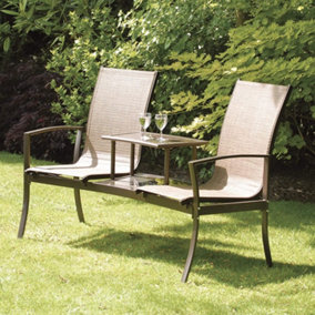 Suntime Havana Garden Duo Seat with Table in Bronze