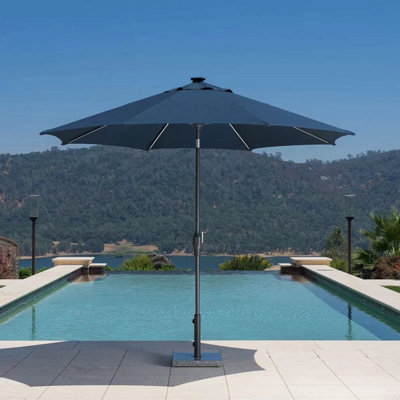 13 ft shade patio umbrellas Treasure Garden 13-ft Outdoor Patio Umbrella with Lux Lighting, Octagonal  Cantilever with Fixed or Rolling Base