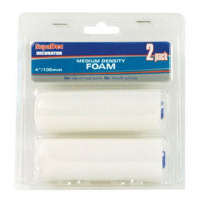 SupaDec Foam Mini Roller (Pack of 2) White (100mm)