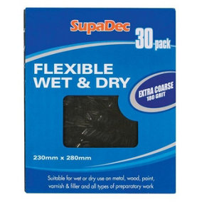 SupaDec Grade 400 Fine Sandpaper (Pack of 30) Black (280mm x 230mm)