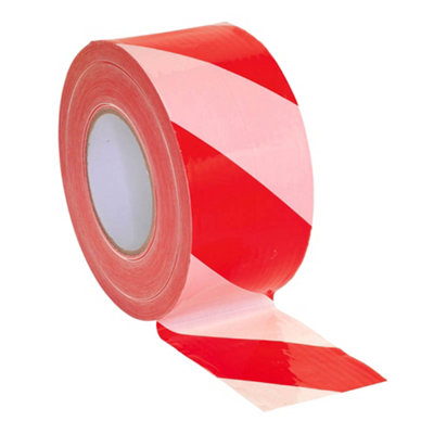 SupaDec Hazard Warning Tape Red/White (50mm)