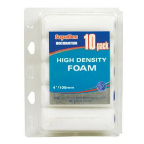 SupaDec High-Density Foam Mini Roller (Pack of 10) White (One Size)