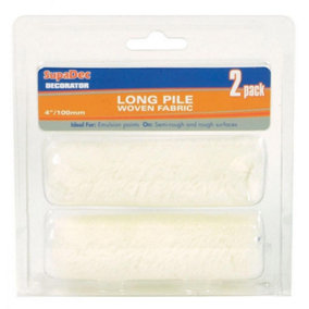 SupaDec Long Pile Mini Roller (Pack Of 2) White (One Size)