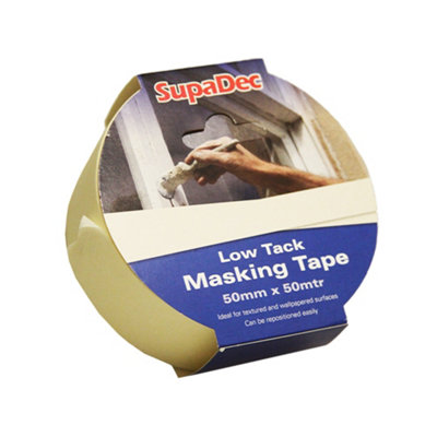 SupaDec Low Tack Masking Tape Cream (25mm x 50m)
