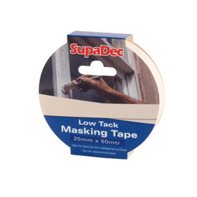SupaDec Low Tack Masking Tape Cream (50m x 38mm)
