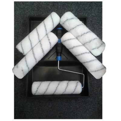 SupaDec Paint Roller Set (Pack of 5) White/Black (One Size) DIY at B&Q