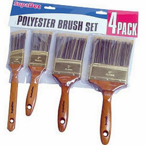 SupaDec Polyester Brush Set (4 Pack) Brown (One Size)