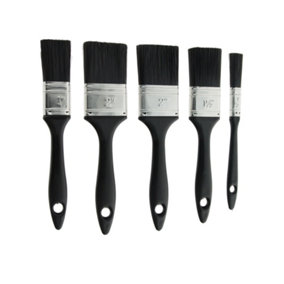 SupaDec Polyester Brush Set (Pack of 5) Black (13.5 x 28.5 x 3.5cm)