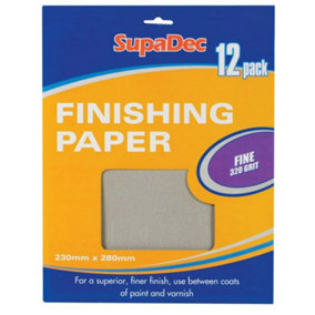 SupaDec Sandpaper (Pack of 12) Grey (280mm x 230mm)