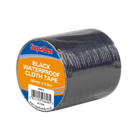 SupaDec Waterproof Cloth Tape Black (4.5m x 48mm)