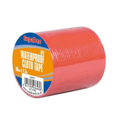 SupaDec Waterproof Cloth Tape Red (4.5m x 48mm)