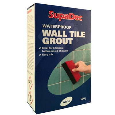 SupaDec Waterproof Wall Tile Grout White, 500g -Mould Resistant Powder ...