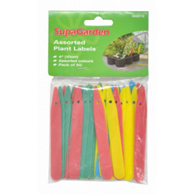 SupaGarden Plant Labels (Pack of 50) Multicoloured (One Size)