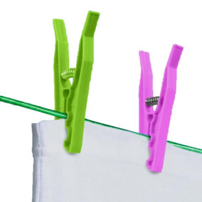 SupaHome Clothes Peg (Pack of 24) Green/Pink (One Size)