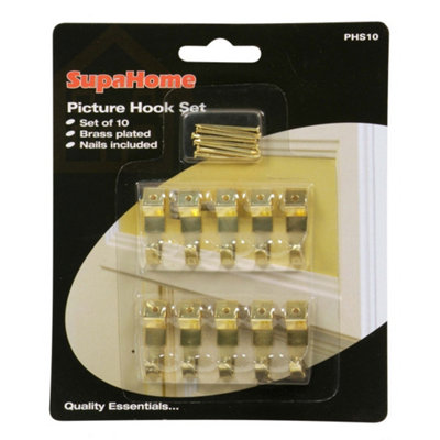 SupaHome Picture Hook Set (Set Of 10) Br (3 x 15.5 x 1.4cm)