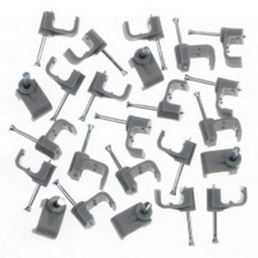 SupaLec Cable Clips (Pack Of 20) Grey (4mm)