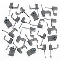 SupaLec Cable Clips (Pack Of 20) Grey (5mm)