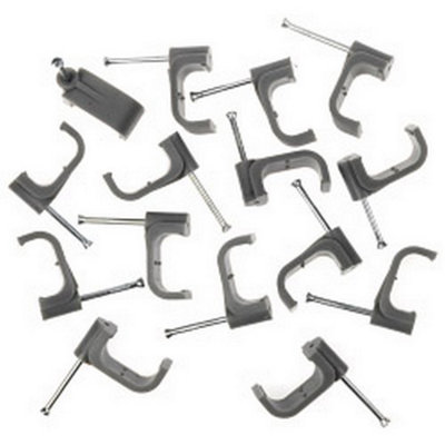 SupaLec Flat Cable Clips (Pack of 100) Grey (10mm)