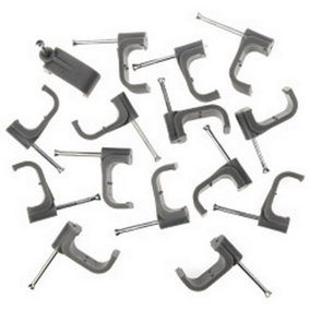 SupaLec Flat Cable Clips (Pack of 100) Grey (10mm)