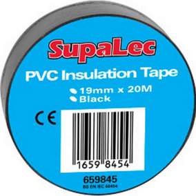 SupaLec PVC Insulation Tape (Pack of 10) Black (20m)