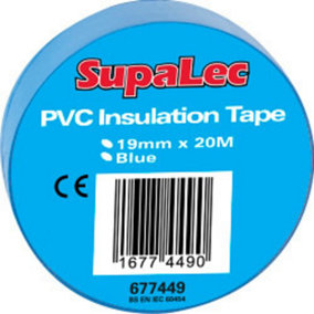 SupaLec PVC Insulation Tapes (Pack Of 10) Blue (19mm x 20m)