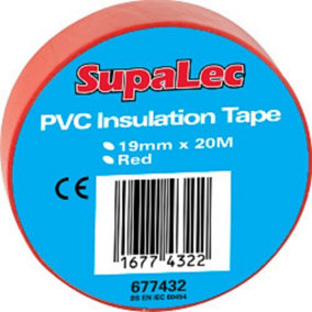 SupaLec PVC Insulation Tapes (Pack Of 10) Red (19mm x 20m)