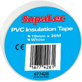 SupaLec PVC Insulation Tapes (Pack Of 10) White (19mm x 20m)