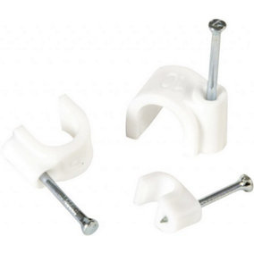 SupaLec Round Cable Clips White (3.5mm)