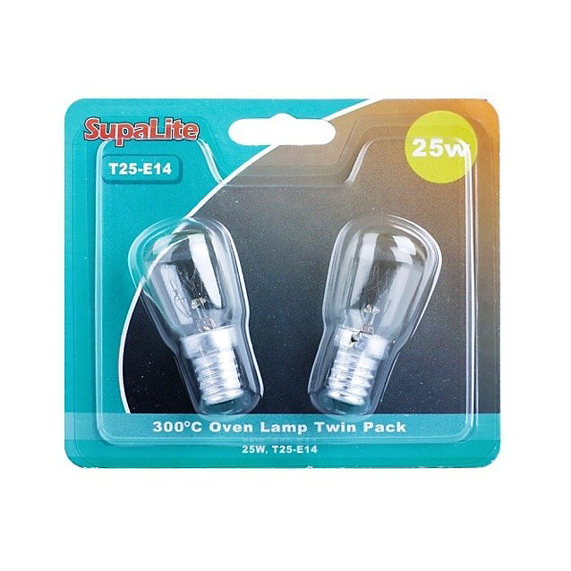 SupaLite 25W T25-E14 Oven Lamps (Pack Of 2) Clear (One Size)