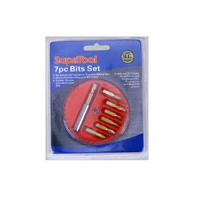 SupaTool 7 Piece Bits Set Silver/Red (One Size)