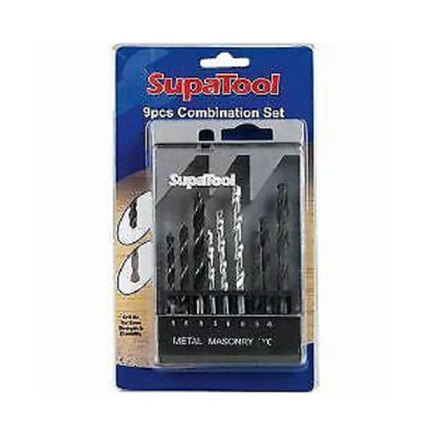 SupaTool Combination 9 Piece Drill Bit Set Silver (One Size)