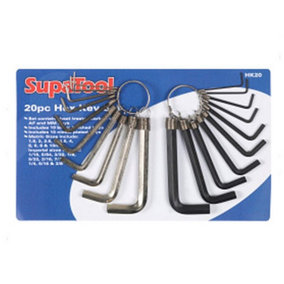 SupaTool Combination Hex Key Set (Pack of 20) Silver (Pack of 20)