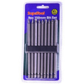 SupaTool Drill Bit Set (Pack of 9) Silver (One Size)