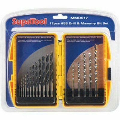 SupaTool HSS Drill & Masonry Bit Set Silver (One Size)