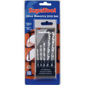 SupaTool Masonry Drill Bits Set (5 Piece) Silver (One Size)