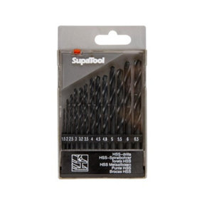 SupaTool Metal HSS Drill Bit Set (Pack of 13) Black (One Size)