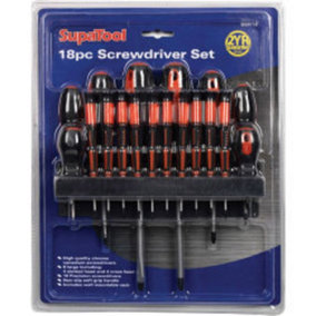 SupaTool Screwdriver Set Set (Pack of 18) Red/Black (One Size)