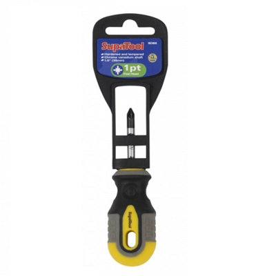 SupaTool Stubby Pozi Screwdriver Black/Yellow (One Size)