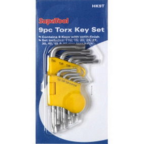 SupaTool Torx Key Set (9 Piece) Yellow/Silver (One Size)