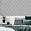 Supefresco Milan Trellis Geometric Grey Wallpaper