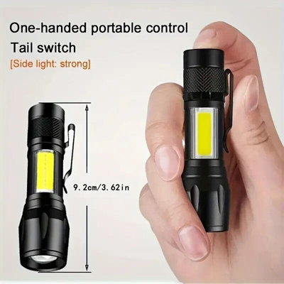 Super Bright Mini LED Torch Twin Pack USB Rechargeable Flashlight with ...