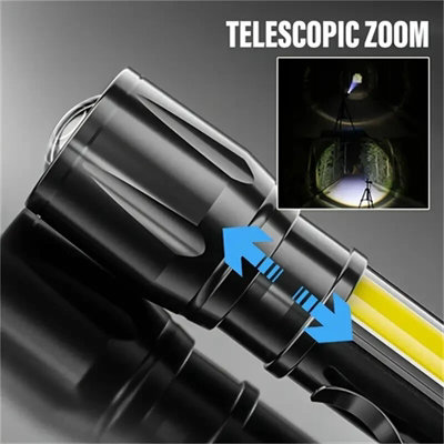 Super Bright Mini LED Torch Twin Pack USB Rechargeable Flashlight with ...